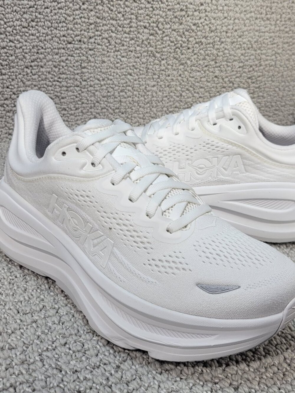 Hoka One One Bondi 9 Wide Women’s US Size 7D White Running Shoes 1162014 WWH